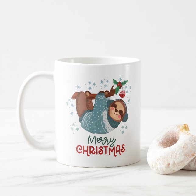 Mug Noël Paresseux Paresseux  (Avec donut)