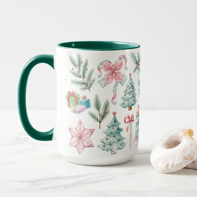 Mug Noël pastel (Avec donut)