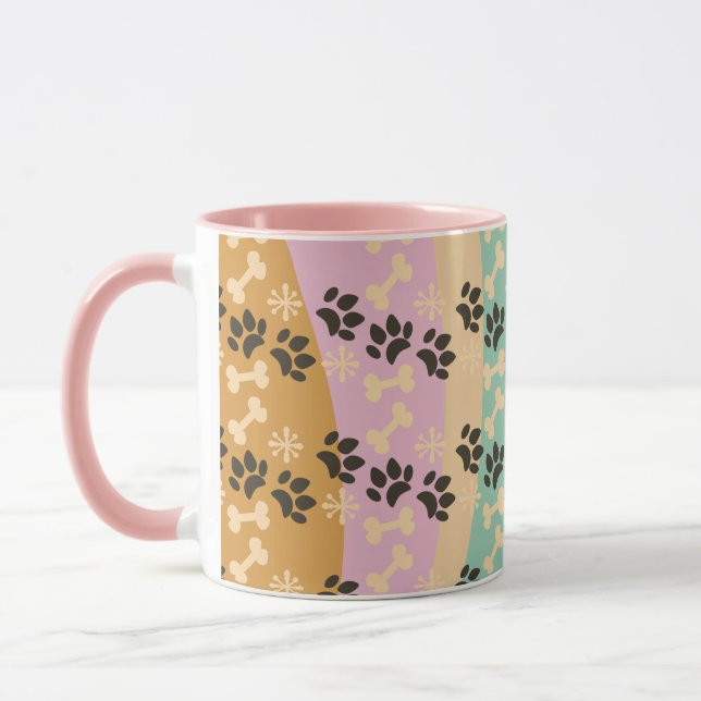 Mug Noël Patte d'Animal en Os Flocon de Neige Motif  (Gauche)