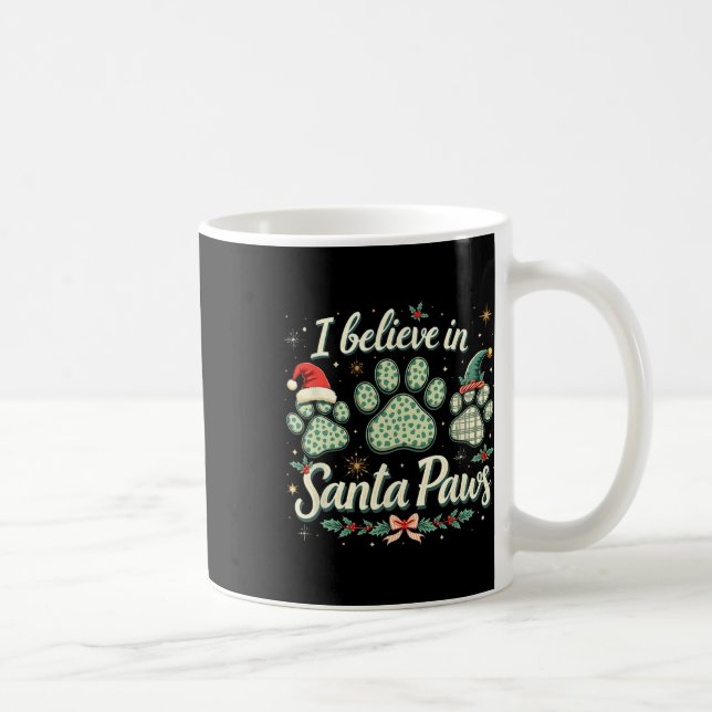 Mug Noël Père Noël Paw Men Femme Enfant Tee (Droite)