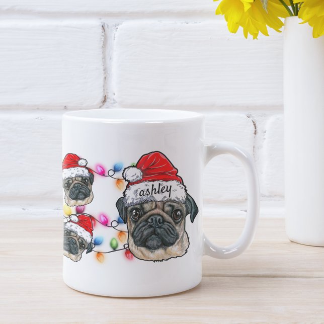 Mug Noël Père Noël Pug Race de chien de compagnie avec (Créateur téléchargé)