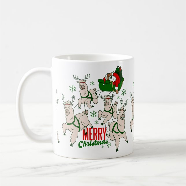 Mug noël père Noël sloth llamas (Gauche)
