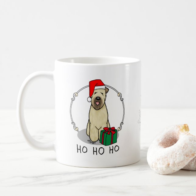 Mug Noël Père Noël Wheaten Terrier (blé 1b2) mignonne (Avec donut)