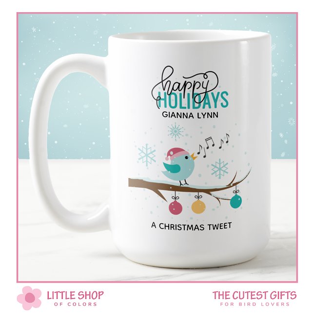 Mug Noël personnalisable d'oiseau musical qui chante (Créateur téléchargé)