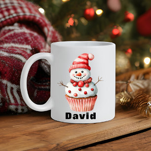 Mug Noël personnalisé de Cupcake Snowman