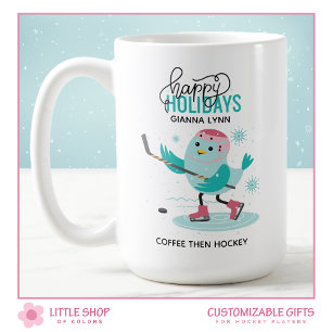 Mug Noël personnalisé de hockey sur glace