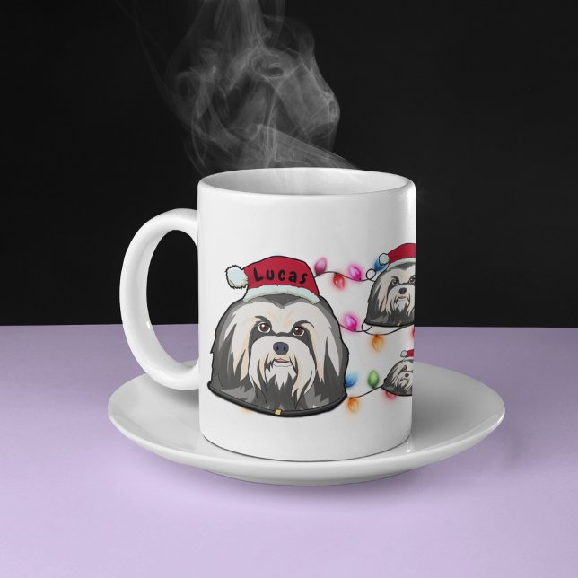 Mug Noël personnalisé Havanais Tête de Père Noël Chape (Créateur téléchargé)