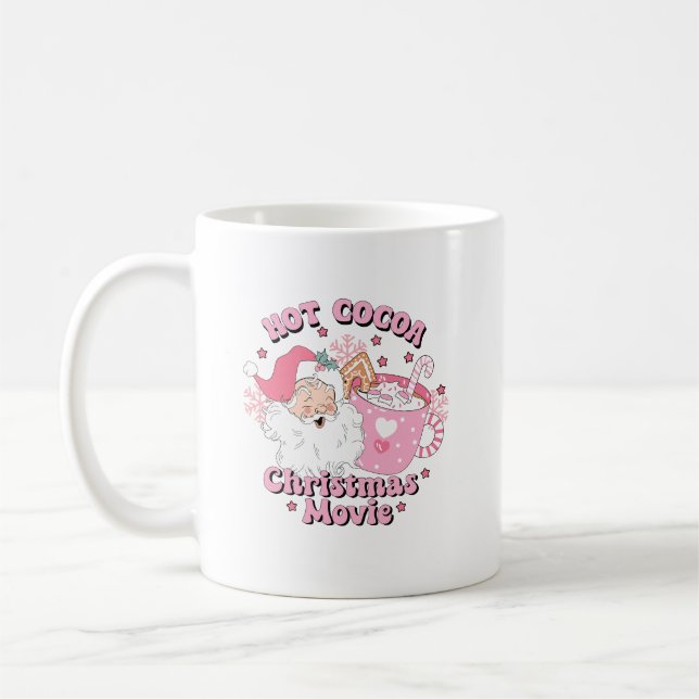 Mug Noël Pink Retro Santa Claus (Gauche)