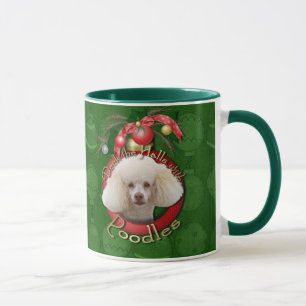 Mug Noël - plate-forme les halls - caniches - blanc