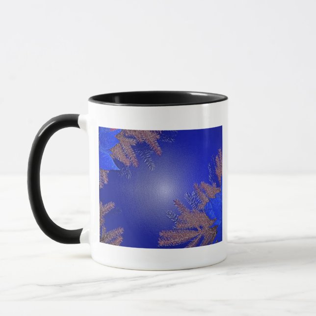 Mug Noël Poinsettia Noir Et Gris I (Gauche)