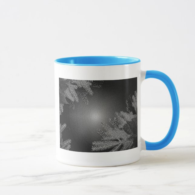 Mug Noël Poinsettia Noir Et Gris I (Droite)
