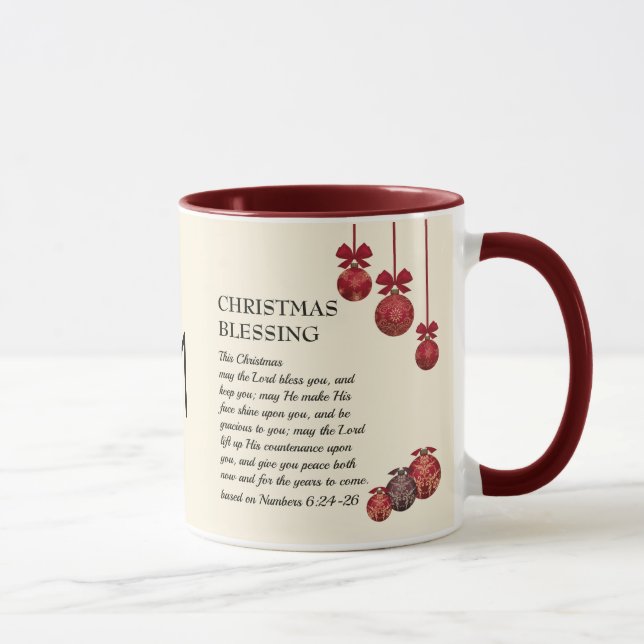 Mug Noël QUE LE SEIGNEUR VOUS BÉNISSE Monogramme (Droite)