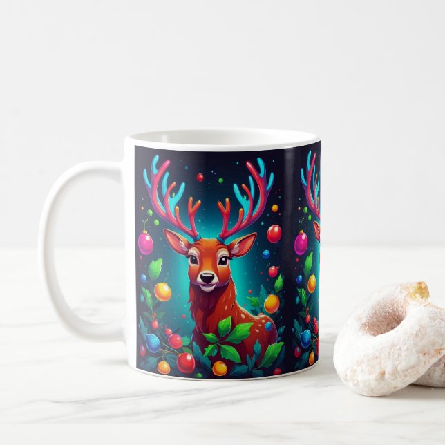 Mug Noël "Reindeer & Baubles" (Avec donut)