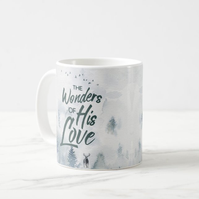Mug Noël Religieux Merveilles de ses Bénédictions d'Am (Devant gauche)