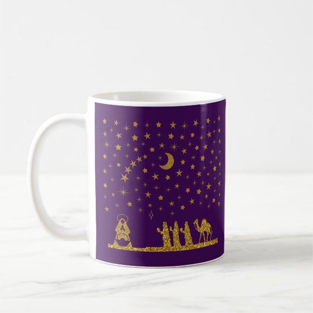 Mug Noël religieux, Naissance de Jésus, Trois Roi (Gauche)