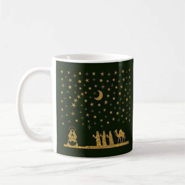 Mug Noël religieux, Naissance de Jésus, Trois Roi (Gauche)