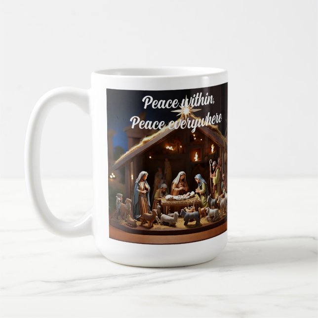 Mug Noël Religion Spirituelle Nativité Scène (Gauche)