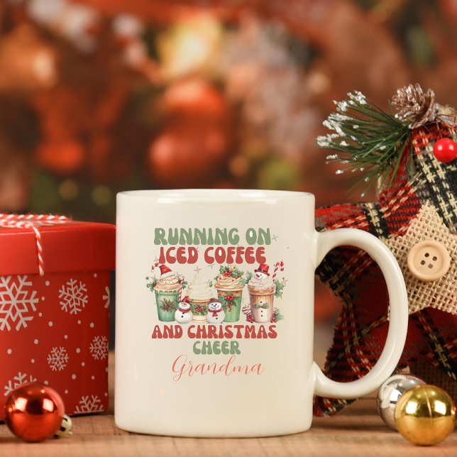 Mug Noël rétro en cours sur un café glacé citation 202 (Créateur téléchargé)