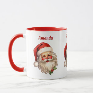 Mug Noël rétro Holly Jolly Santa Claus