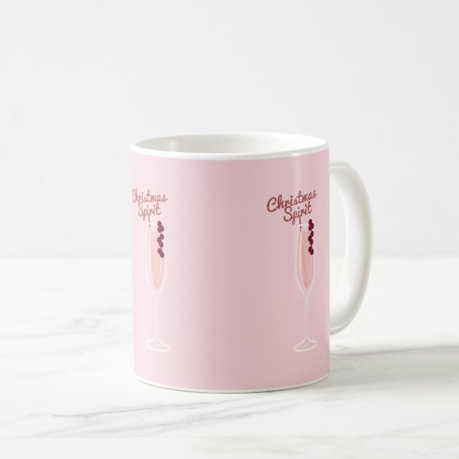 Mug Noël rose étincelant (Devant droit)