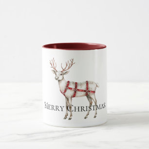 Mug Noël Rouge Blanc Peppermenthe Reindeer