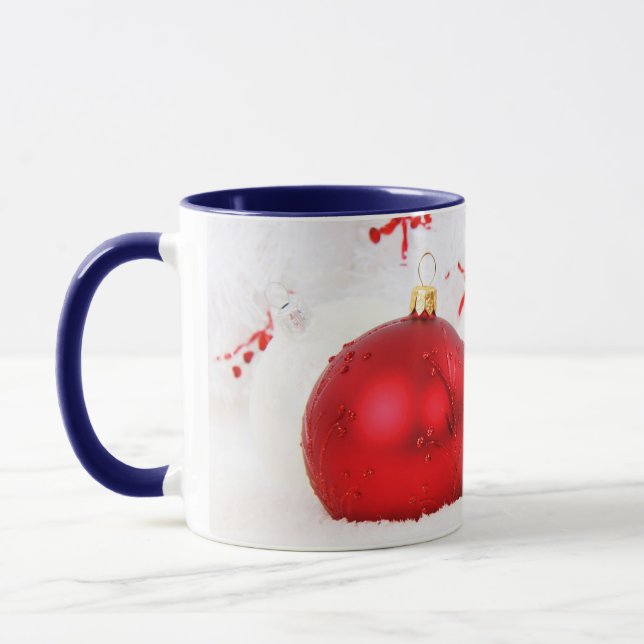 Mug Noël Rouge et blanc Joyeux Noël I (Gauche)