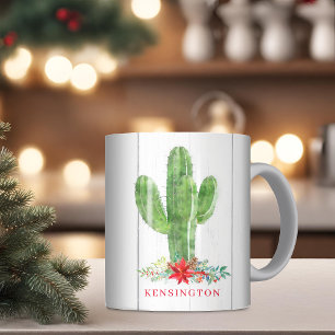 Mug Noël rustique Cactus Vacances Succulentes