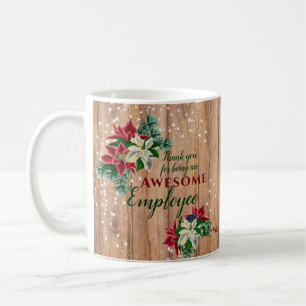 Mug Noël rustique Fleurs de reconnaissance pour employ