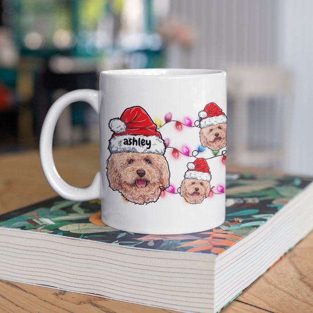 Mug Noël Santa Claus Poodle Animal de compagnie Chien  (Créateur téléchargé)