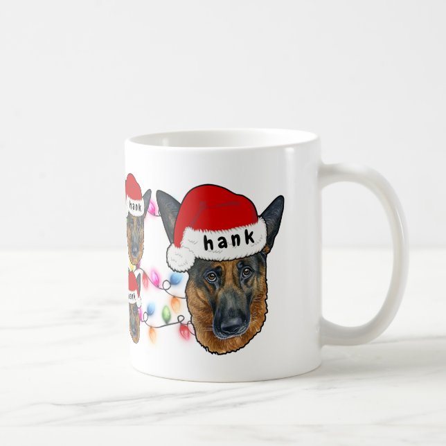 Mug Noël Santa Hat Allemand Berger Amoureux des chiens (Droite)