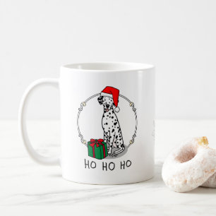 Mug Noël Santa Hat Chien dalmate (noir 1) mignonne