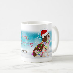 Mug Noël Santa Hat Joyeux Noël Buldog Lover