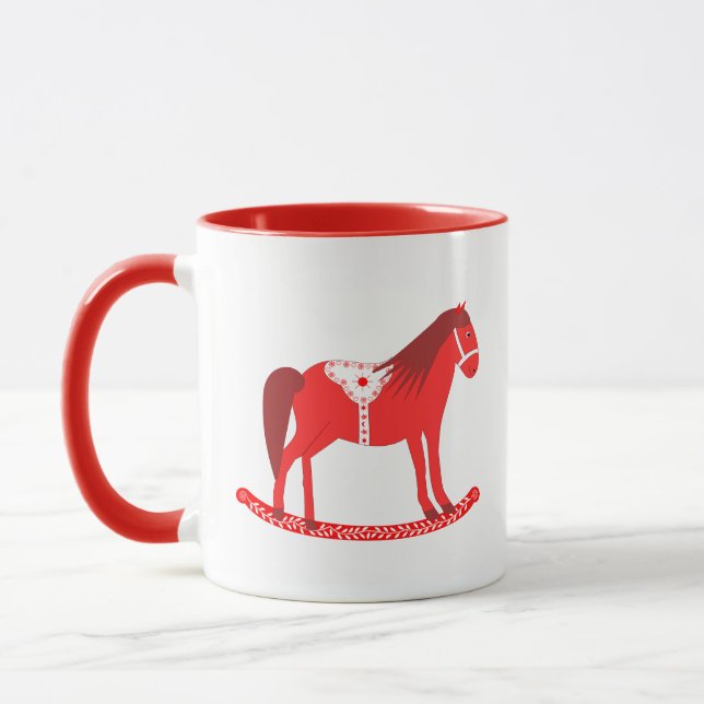 Mug Noël scandinave Cheval Rocking (Gauche)