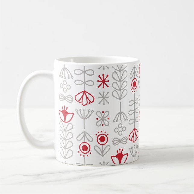Mug Noël scandinave rouge et blanc (Gauche)