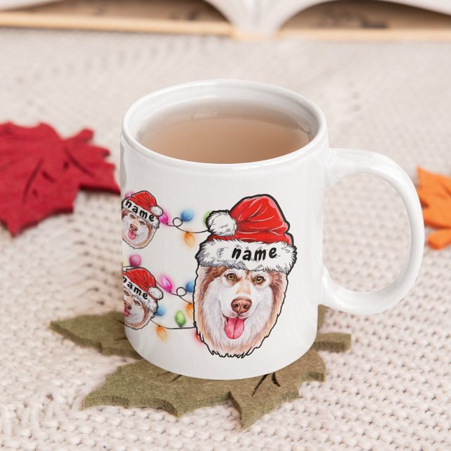 Mug Noël Sibérie husky Head Amoureux des chiens de San (Créateur téléchargé)