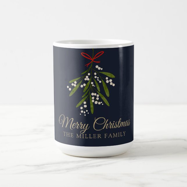 Mug Noël simple de mistletoe marine (Centre)