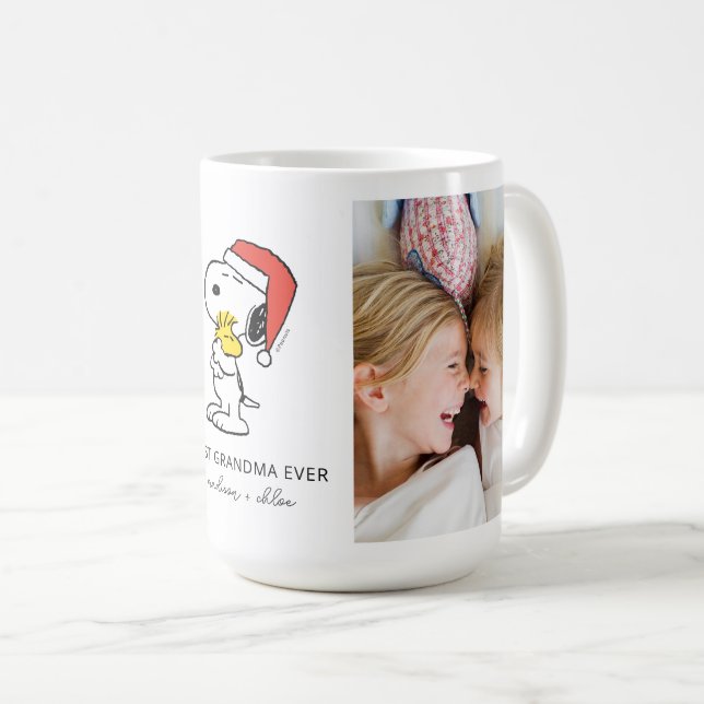 Mug Noël Snoopy & Woodstock | Meilleure photo grand-mè (Devant droit)