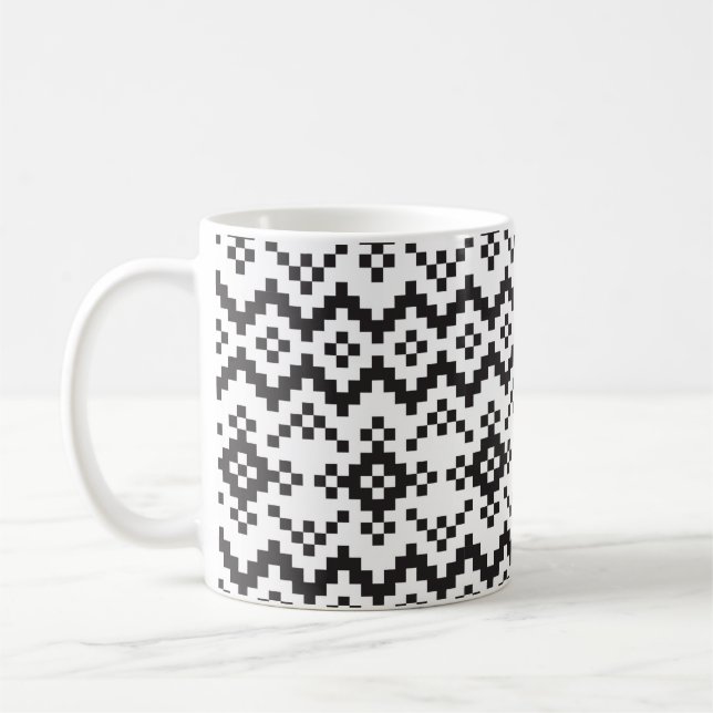 Mug Noël Snowflakes Fair Isle Seamless Patternart (Gauche)