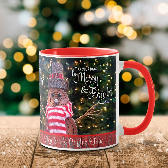 Mug Noël Sois Joyeux et brillant Russe Snowman Nom (Créateur téléchargé)