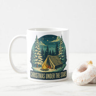 Mug Noël Sous les étoiles Scène de camping