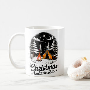 Mug Noël Sous les étoiles Scène de camping