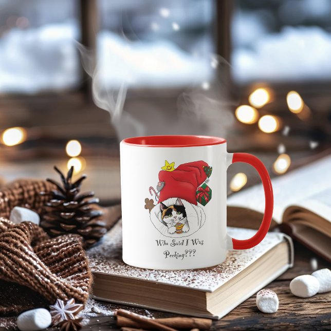 Mug Noël Stocker mignonne Calico Kitten (Créateur téléchargé)