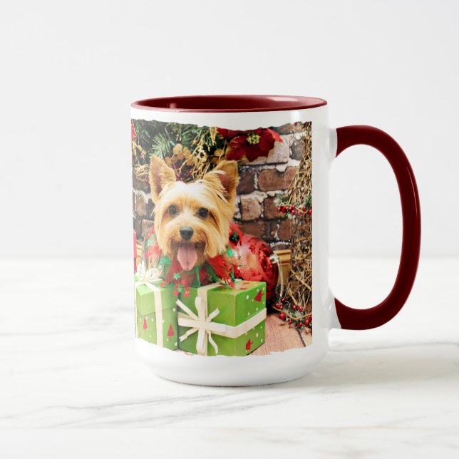 Mug Noël - Terrier soyeux - Haley (Droite)