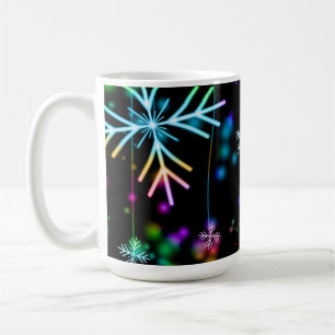 Mug Noël tomber diverses couleurs néon flacons de neig