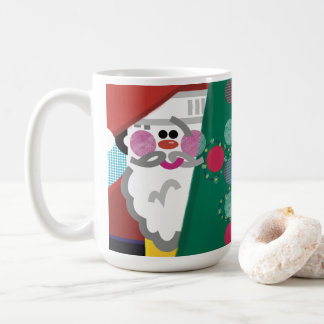 Mug Noël tourne autour d'un boug d'art moderne Abstrai