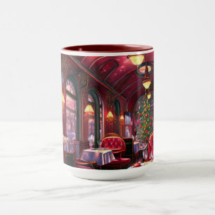Mug Noël Train à Vapeur Vintage Neige Bois Gelé