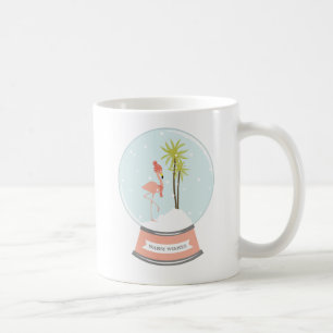 Mug Noël tropical de Flamant rose d'île - rose