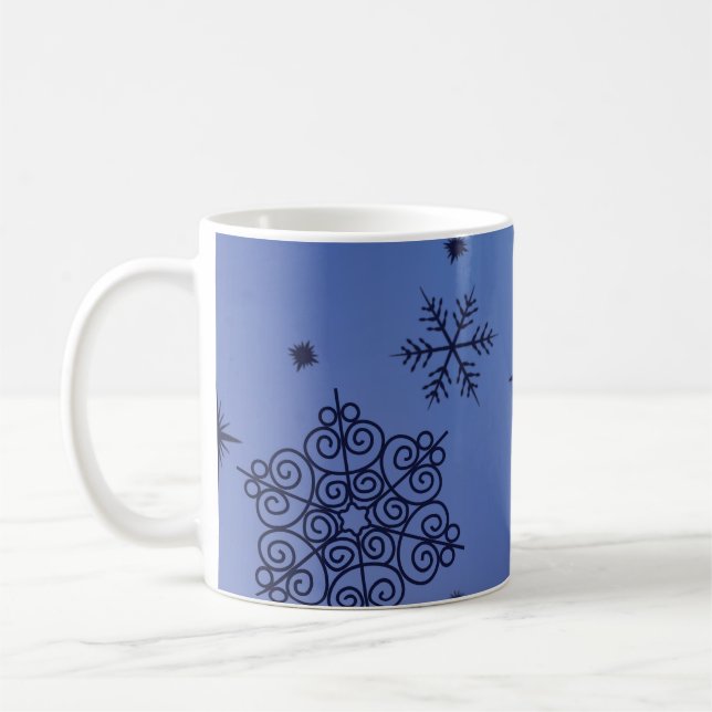 Mug Noël Vacances Blue Neige Flacons (Gauche)