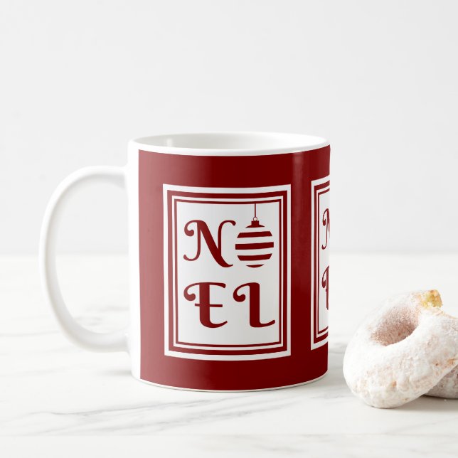 Mug NOEL Vacances de Noël Rouge et Blanc (Avec donut)