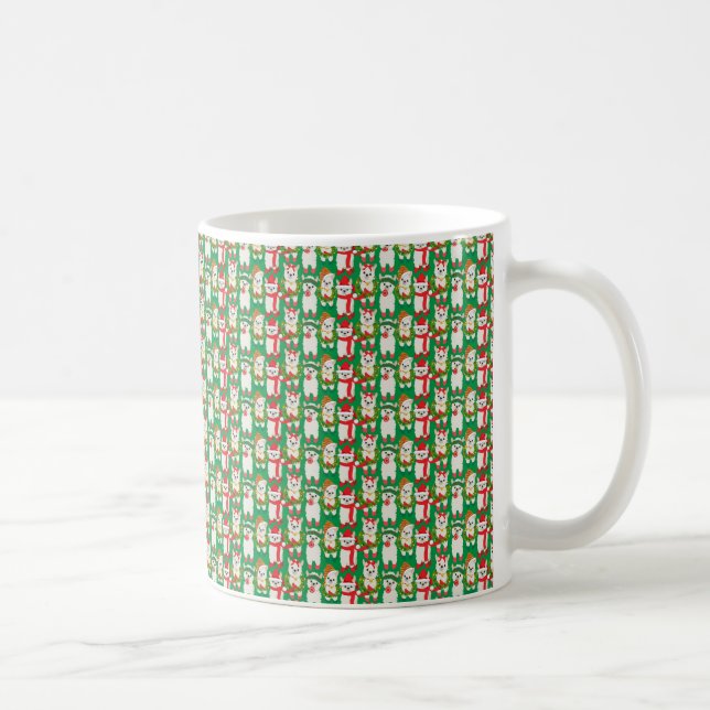 MUG NOËL VACANCES ROUGE & VERT ALPACAS (Droite)